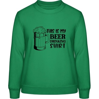AWDis Sweat mikina Toto je moje Pivní Tričko Čistá zelená