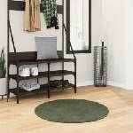vidaXL Килим HUARTE с къс косъм, мек и миещ се, горско зелен, Ø 80 см (375103)