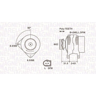 Alternátor MAGNETI MARELLI 063731820010