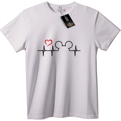 NOONEBRAND Тениска Сърдечен ритъм Mickey - L, White
