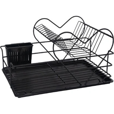 СУШИЛНИК ЗА СЪДОВЕ СЪРЦЕ 2 НИВА ЧЕРЕН МАТ 47x32x24СМ (sm505-b)