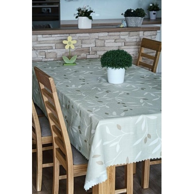 Polášek Ubrus teflon tisk 5745/1 Šedá 100% polyester květiny 140x220 oválcm 100% polyester