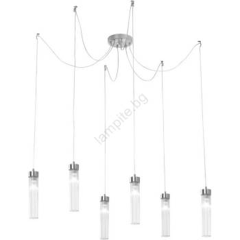 Kolarz 6009.30650 - Пендел RAGGIO 6xE14/25W/230V паяк сребрист (KL0135)