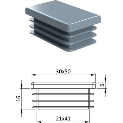 Krytka plastová 30 x 50 mm