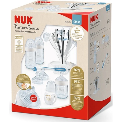 Nuk Комплект стъклени шишета Nuk Nature Sense Temperature Control - Premium Softer, 8 части (10.225.225)