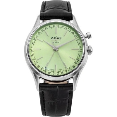 Vulcain Cricket President Pistachio Green Black Alligator