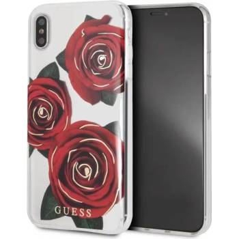 GUESS iPhone Xs Max Transparent Hard Case Flower Desire Red Roses (GUHCI65ROSTR)