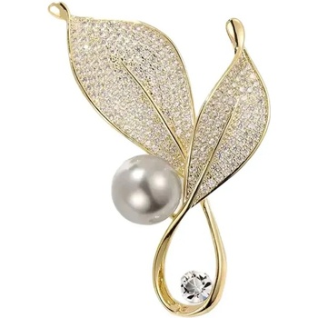 Amparo Miranda Brošňa Lístky s perlou Z777