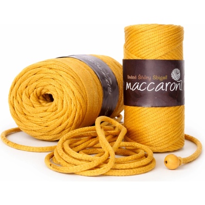 Bavlněné šňůry Abigail 3mm hořčicová 408