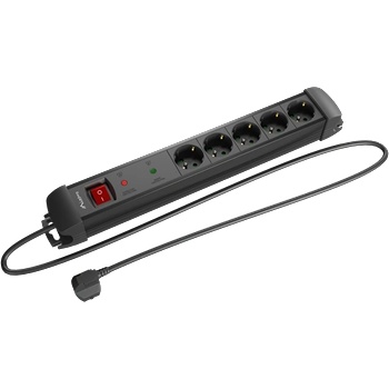 Lanberg 5 Plug 1,5 m Switch (SP1-05F-0150-BK)