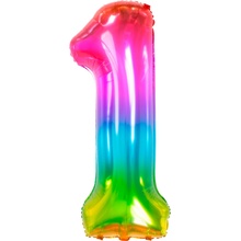 Folat BALÓNEK fóliový číslo 1 Yummy Gummy Rainbow 86cm