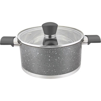 Sapir Тенджера с капак zephyr zp 1210 sbm16, 2 литра, 16х10.5 см, Многослойно дъно, Инокс, Сив мрамор (1318120095)