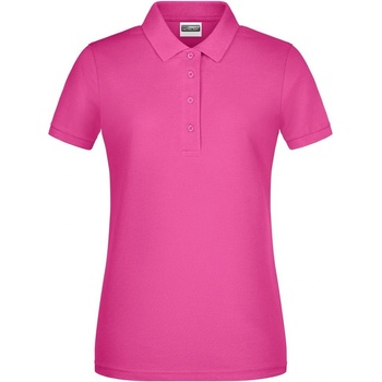 James & Nicholson Dámska polokošeľa z biobavlny 8009 Jemne ružová