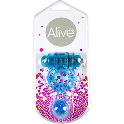 Alive - vibrátor - krúžok. Dvojitý. Funkcia:1. Modrá