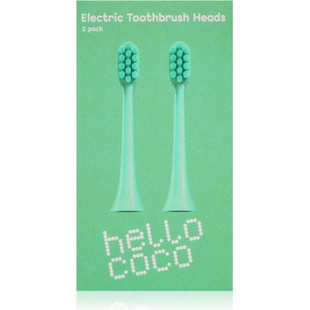 Hello Coco Electric Toothbrush Heads Green резервни глави за четка за зъби 2 бр