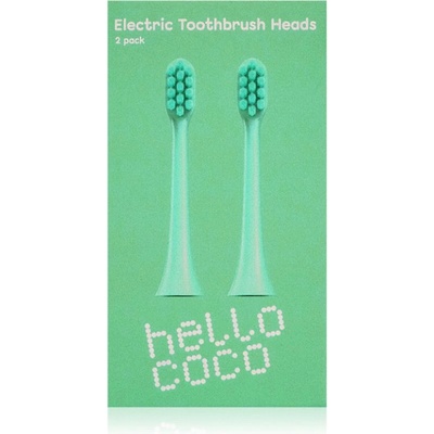 Hello Coco Electric Toothbrush Heads Green резервни глави за четка за зъби 2 бр