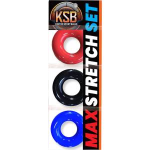 Kiotos Max-Stretch - разтегаем комплект пенис пръстени (черен/червен/син)