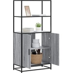 vidaXL Висока дъска Grey Sonoma 68x35x139 cm Обработено дърво и метал (849052)