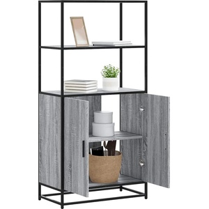 vidaXL Висока дъска Grey Sonoma 68x35x139 cm Обработено дърво и метал (849052)