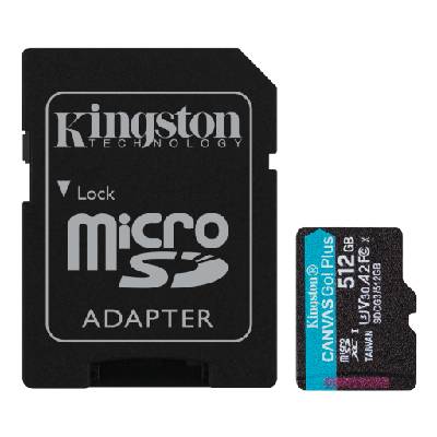 Флаш памет Kingston Canvas Go+ G4 512GB SD Micro UHS-I Class 10 exFAT (740617648040 / SDCG4/512GB)