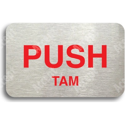 ACCEPT Tabulka SEM - TAM - typ 07 (80 x 50 mm) - stříbrná tabulka - barevný tisk bez rámečku