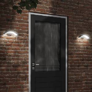 vidaXL Външни LED стенни лампи, 2 бр, черен, лят алуминий (4006277)