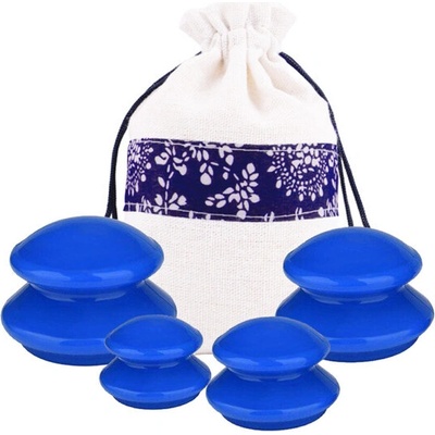 Dexxer Gumová čínská baňka na masáž modrá - sada 4 ks