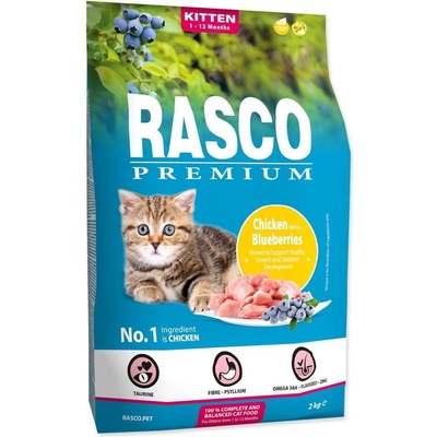 RASCO Premium Cat Kibbles Kitten kuracie blueberries 2 kg