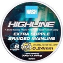Nash Splietaná šnúra Highline Extra Supple Braid UV Yellow 600 m 0,24 mm 13,6 kg