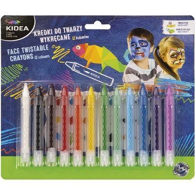 Kidea Farbičky na tvár Twist-up 12 ks