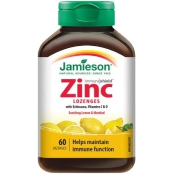 Jamieson Цинк с витамини C и D3 таблетки за смучене с вкус на лимон 60 таблетки за смучене