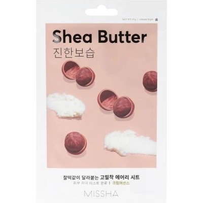 Missha Airy Fit Sheet Mask Shea Butter маска за лице суха кожа 19 g унисекс