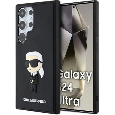KARL LAGERFELD Кейс Karl Lagerfeld 3D Rubber Ikonik за Samsung Galaxy S24 Ultra, черен (3666339242015)