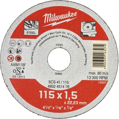 Milwaukee Tenké řezné kotouče 115 x 1,5 mm 4932451476