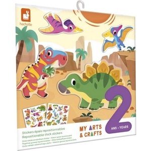 Janod My arts&crafts Мини Прелепващи се стикери Динозаври от 2 години (J09158)