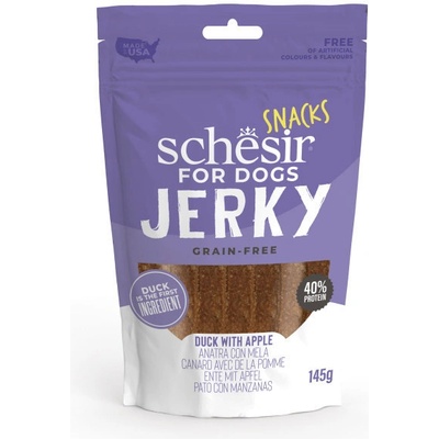 Schesir Dog Jerky Grain Free Kačica s jablkom 145 g