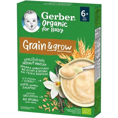 Gerber Organic Nemléčná kaše s příchutí vanilky 200 g – Zbozi.Blesk.cz