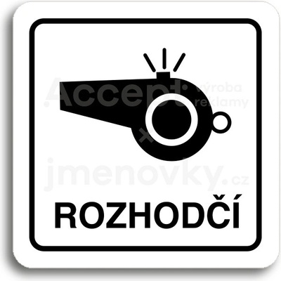 ACCEPT Piktogram rozhodčí III - bílá tabulka - černý tisk