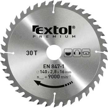 EXTOL PREMIUM pilový kotouč s SK plátky, 210x2,6x25,4mm, 48T, šířka SK plátků 3,2mm