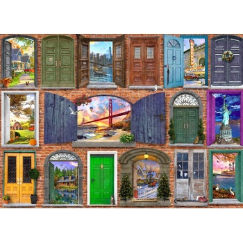 Image 1 of Bluebird Puzzle - Puzzle Davison: Doors of USA - 500 piese