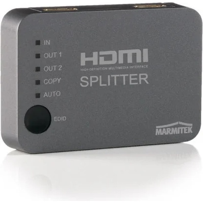 Сплитер Marmitek Split 312, от 1x HDMI(ж) към 2x HDMI(ж), резолюция до 4K UHD, HDCP 2.2, сив (SPLIT312)