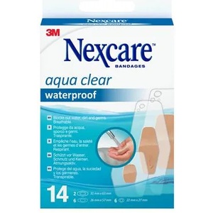 3M Превръзка за рани, водоустойчива, смесен размер, 14 части, 3M "Nexcare Aqua 360" 7100247557 (7100247557)