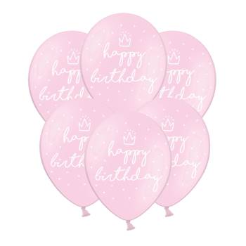 PartyDeco Розови балони - Честит рожден ден 50 бр