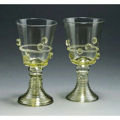 Krasglass Historické poháry na víno zelené sklo 250 ml
