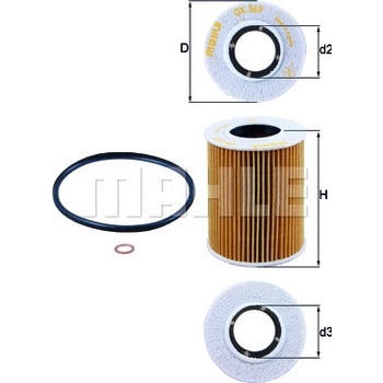 Olejový filter MAHLE ORIGINAL OX 369D (OX369D)