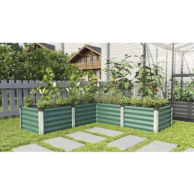 Vitavia Linus Vyvýšený záhon In&Out 401 M 185x185x40,1 cm plechový zelený/hliník