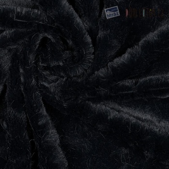 Umelá kožusina čierna/temno modrá - zvyšok tkaniny, dĺžka 100 cm