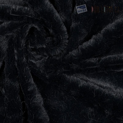 Umelá kožusina čierna/temno modrá - zvyšok tkaniny, dĺžka 100 cm