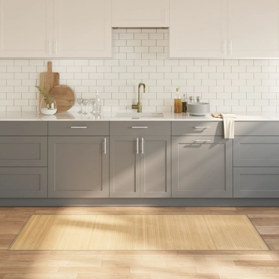 vidaXL Килим, правоъгълен, светъл натурален, 80x200 см, бамбук (376909)