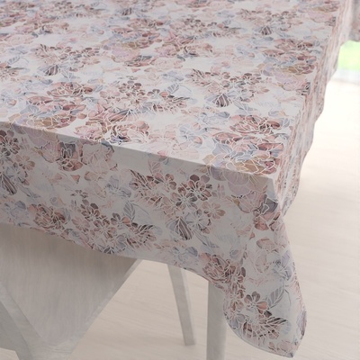 Biante Dekorační obdélníkový ubrus Rongo RGP-501 Růžovo-fialkové květy na bílém 100x140 cm